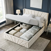 Velvet Ottoman Storage Bed - Sunrise Ottoman Bed Frame
