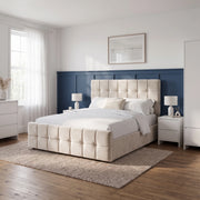Square Ottoman Storage Bed - Velvet Ottoman Bed Frame