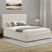 Vertical Line Ottoman Storage Bed - Velvet Ottoman Bed Frame