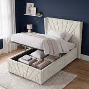 Velvet Ottoman Storage Bed - Sunrise Ottoman Bed Frame