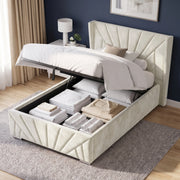 Velvet Ottoman Storage Bed - Sunrise Ottoman Bed Frame