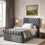 Chesterfield Ottoman Storage Bed Frame Side Lift