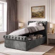 Chesterfield Ottoman Storage Bed Frame Side Lift