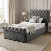 Chesterfield Ottoman Storage Bed Frame Side Lift