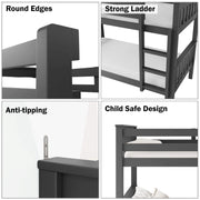 Solid Wood Detachable Double Bunk Bed