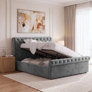 Chesterfield Ottoman Storage Bed Frame Side Lift