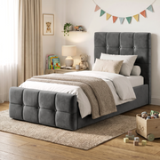Square Ottoman Storage Bed - Velvet Ottoman Bed Frame