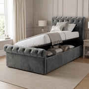 Chesterfield Ottoman Storage Bed Frame Side Lift