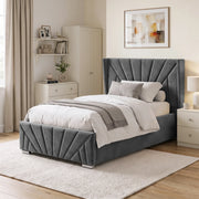 Velvet Ottoman Storage Bed - Sunrise Ottoman Bed Frame