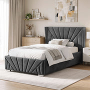 Velvet Ottoman Storage Bed - Sunrise Ottoman Bed Frame