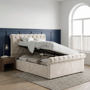 Chesterfield Ottoman Storage Bed Frame Side Lift