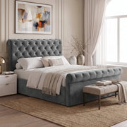 Chesterfield Ottoman Storage Bed Frame Side Lift