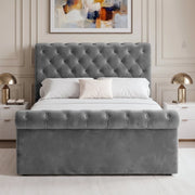 Chesterfield Ottoman Storage Bed Frame Side Lift