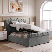 Chesterfield Ottoman Storage Bed Frame Side Lift