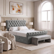 Chesterfield Ottoman Storage Bed Frame Side Lift