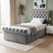 Chesterfield Ottoman Storage Bed Frame Side Lift