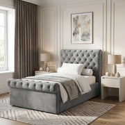 Chesterfield Ottoman Storage Bed Frame Side Lift