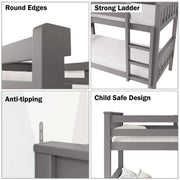 Solid Wood Detachable Double Bunk Bed