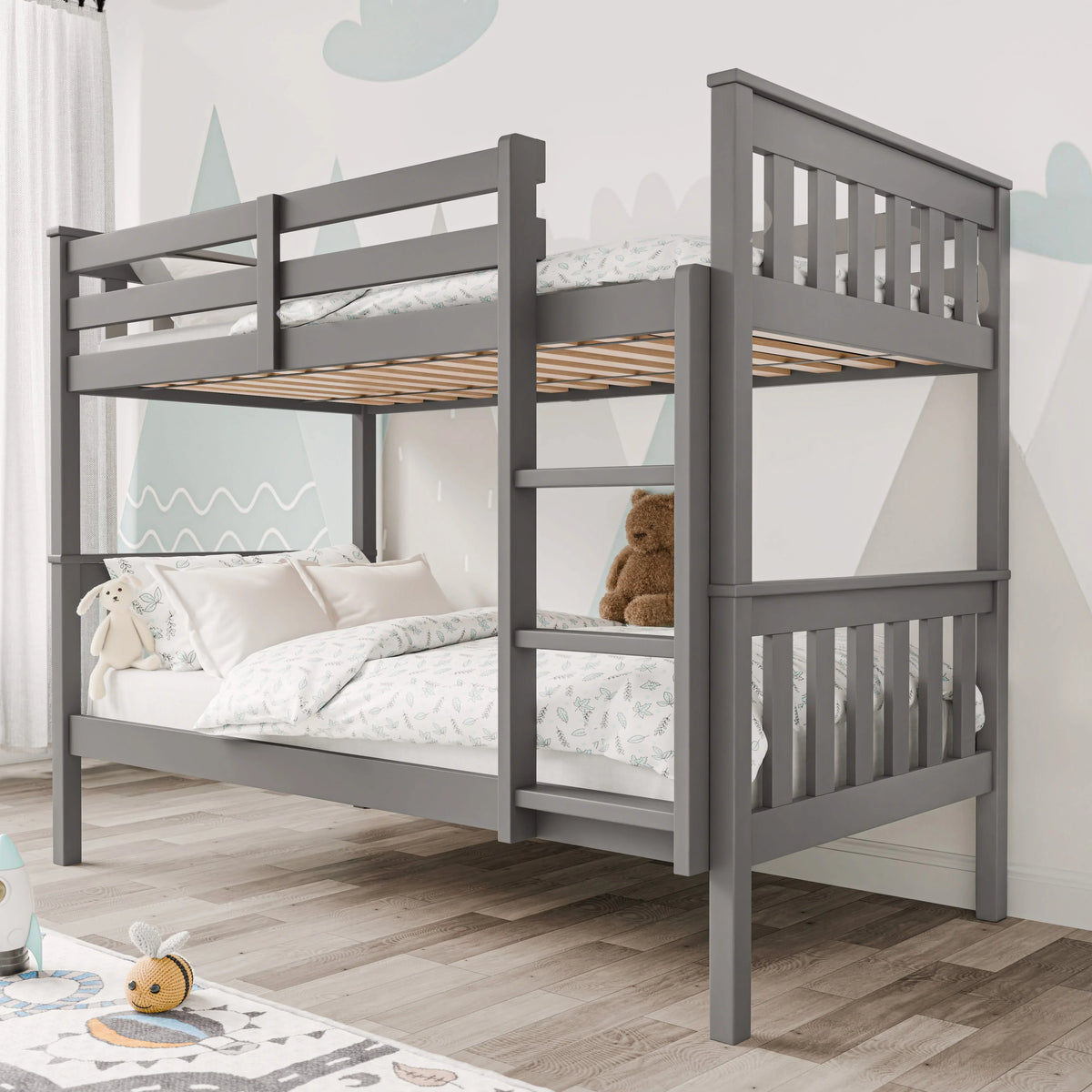 Solid Wood Detachable Double Bunk Bed