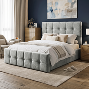 Square Ottoman Storage Bed - Velvet Ottoman Bed Frame