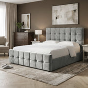 Square Ottoman Storage Bed - Velvet Ottoman Bed Frame
