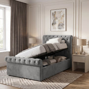 Chesterfield Ottoman Storage Bed Frame Side Lift