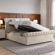 Chesterfield Ottoman Storage Bed Frame Side Lift