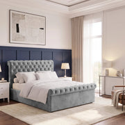 Chesterfield Ottoman Storage Bed Frame Side Lift