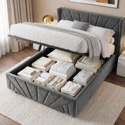 Velvet Ottoman Storage Bed - Sunrise Ottoman Bed Frame