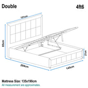 Linen Ottoman Bed Frame - End Lift Ottoman Storage Bed