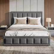 Linen Ottoman Bed Frame - End Lift Ottoman Storage Bed
