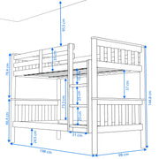 Solid Wood Detachable Double Bunk Bed