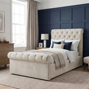 Chesterfield Ottoman Storage Bed Frame Side Lift