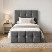 Square Ottoman Storage Bed - Velvet Ottoman Bed Frame