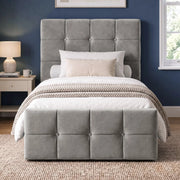 Square Ottoman Storage Bed - Velvet Ottoman Bed Frame