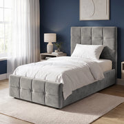 Square Ottoman Storage Bed - Velvet Ottoman Bed Frame