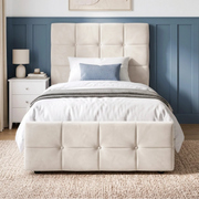 Square Ottoman Storage Bed - Velvet Ottoman Bed Frame