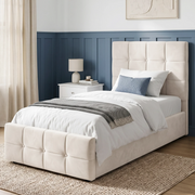 Square Ottoman Storage Bed - Velvet Ottoman Bed Frame