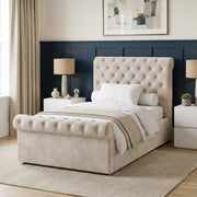 Chesterfield Ottoman Storage Bed Frame Side Lift