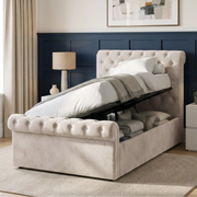 Chesterfield Ottoman Storage Bed Frame Side Lift