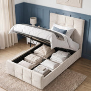 Square Ottoman Storage Bed - Velvet Ottoman Bed Frame