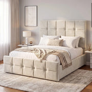Square Ottoman Storage Bed - Velvet Ottoman Bed Frame