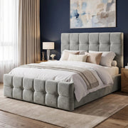Square Ottoman Storage Bed - Velvet Ottoman Bed Frame