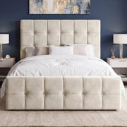 Square Ottoman Storage Bed - Velvet Ottoman Bed Frame