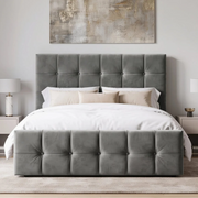 Square Ottoman Storage Bed - Velvet Ottoman Bed Frame