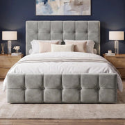 Square Ottoman Storage Bed - Velvet Ottoman Bed Frame