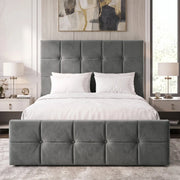 Square Ottoman Storage Bed - Velvet Ottoman Bed Frame