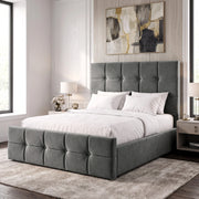 Square Ottoman Storage Bed - Velvet Ottoman Bed Frame