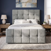 Square Ottoman Storage Bed - Velvet Ottoman Bed Frame
