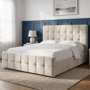 Square Ottoman Storage Bed - Velvet Ottoman Bed Frame